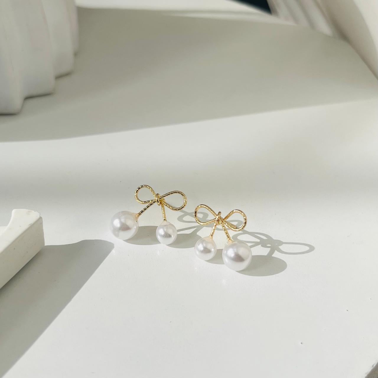 Pearl Bow Earrings
