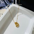 Bubble Diamond initial Necklace ~ Anti Tarnish