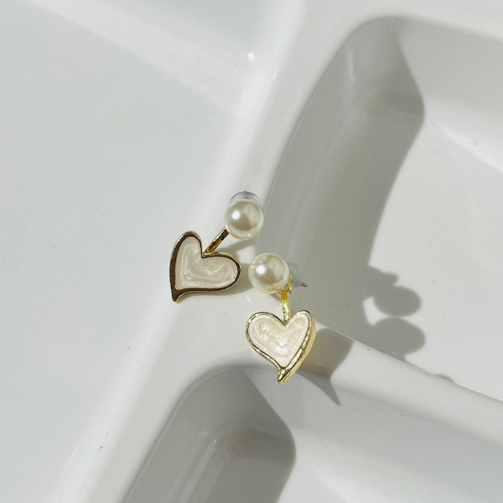 Heart Pearl Earrings