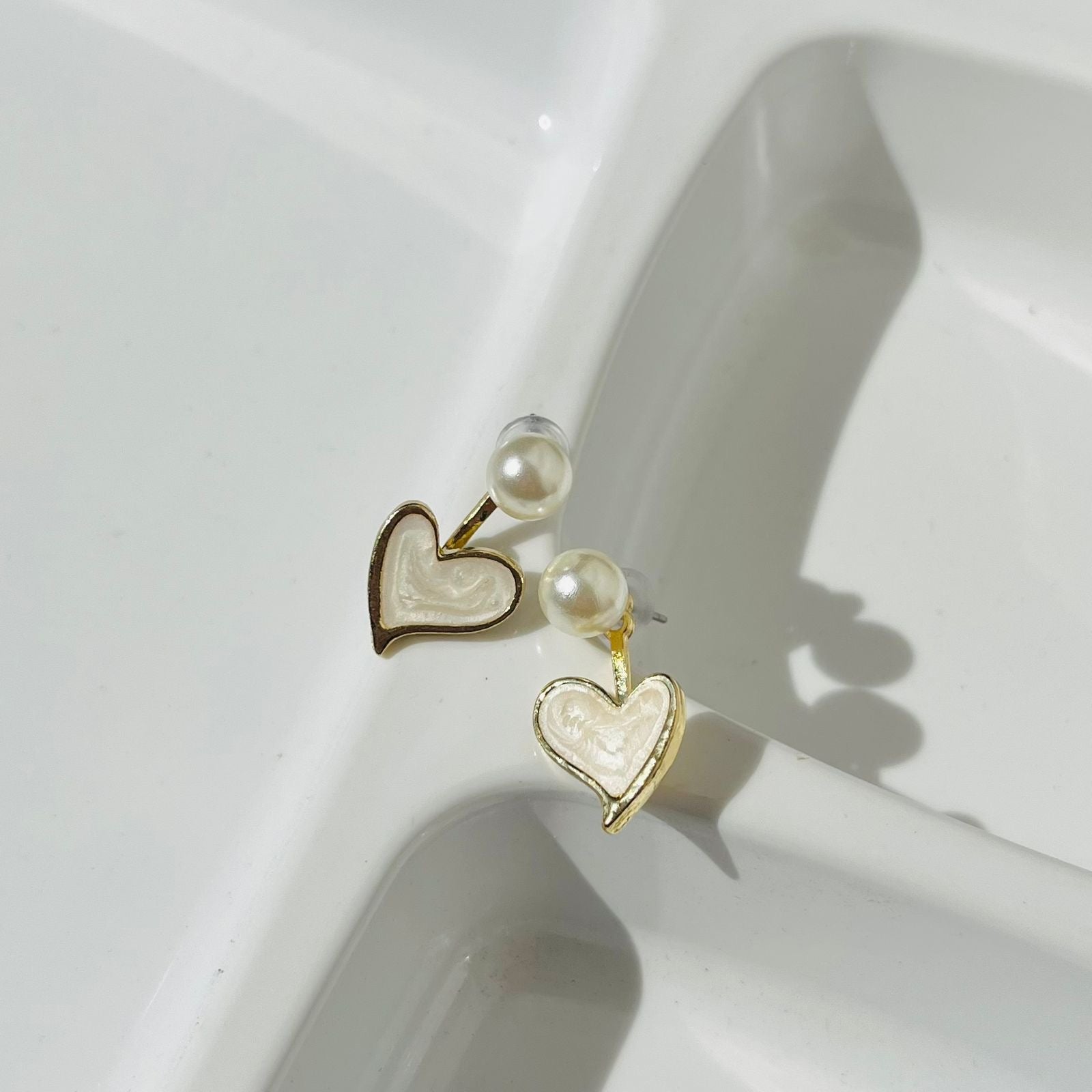 Heart Pearl Earrings