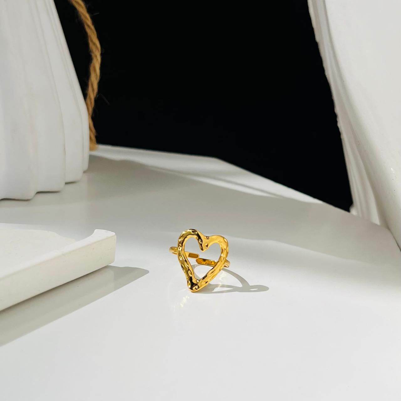 Heart Adjustable Ring ~ Anti Tarnish
