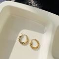 Leafy Small Hoops ~ Anti Tarnish