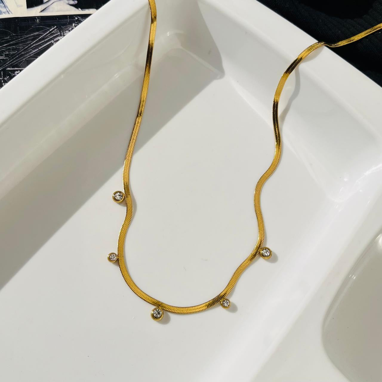 Lyra Diamond Necklace ~ Anti Tarnish