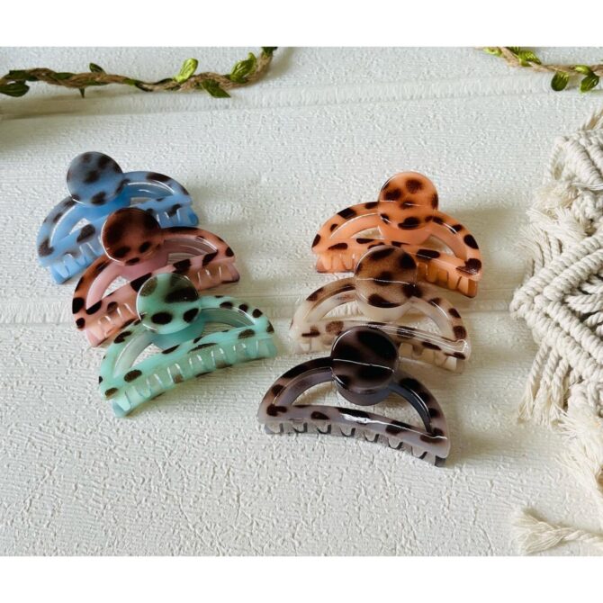 Leopard Pattern Semicircle Claws~ Medium