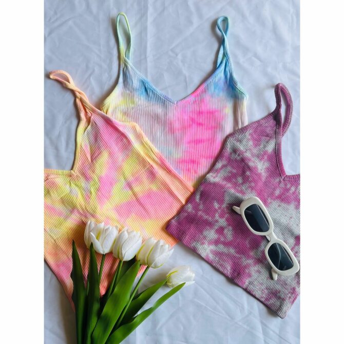 Tie- Die Stretchable Spaghetti Top