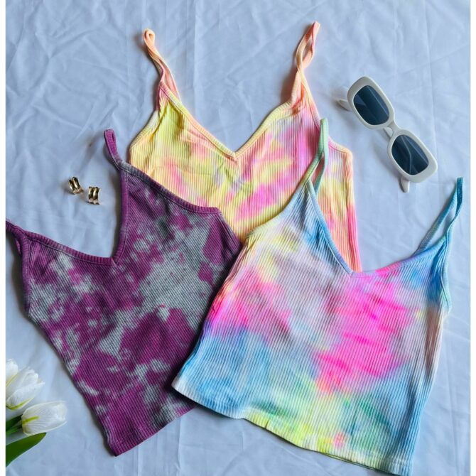 Tie- Die Stretchable Spaghetti Top