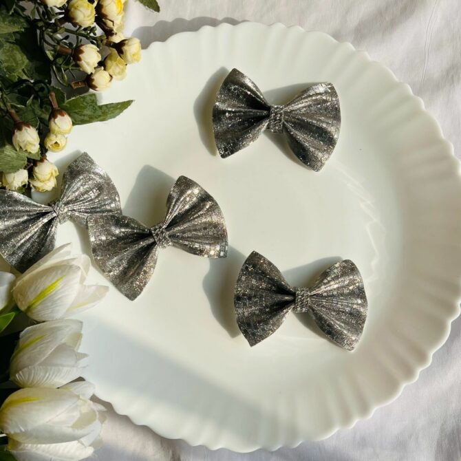 Silhouette Silver Bow Clips~ Small