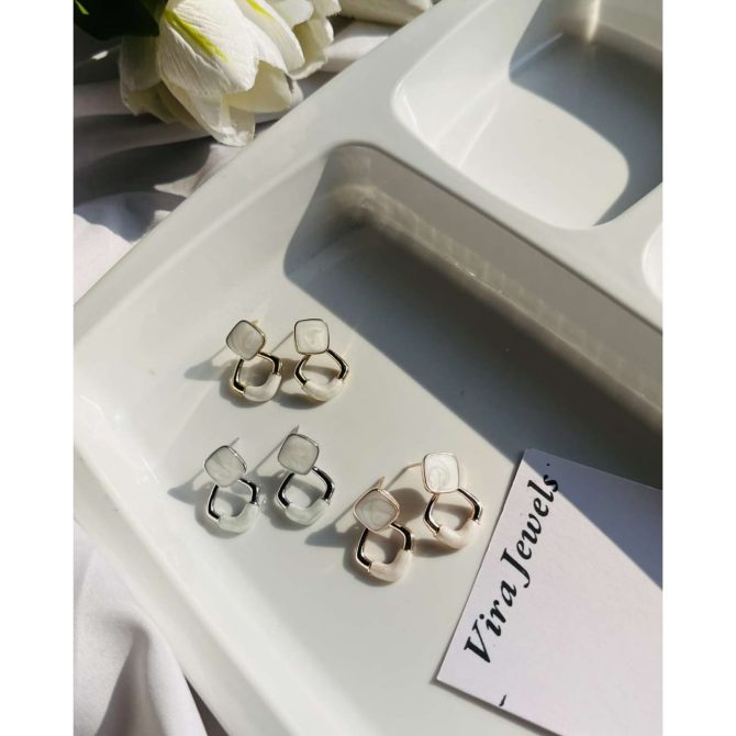 Vero White Earrings