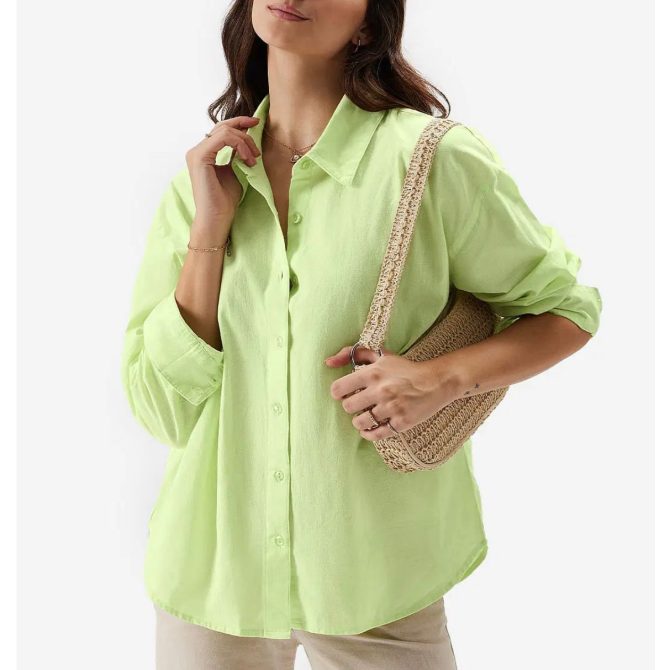 Neon Green Oversized-Fit Shirts