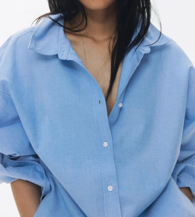 Blue Oversized-Fit Shirts