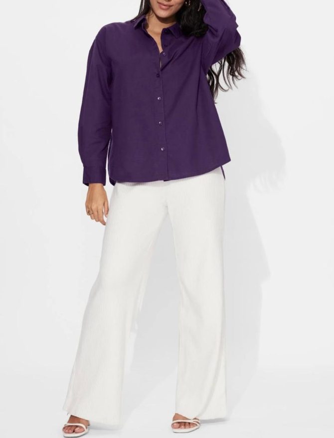 Purple Wine Oversized-Fit Shirts - Image 3