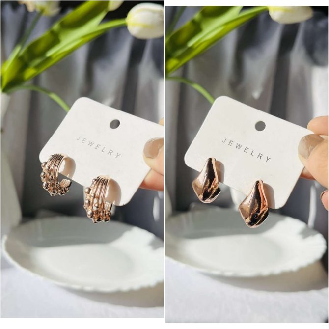 Glossy Rosegold Earrings