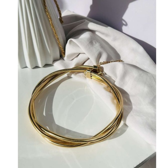 Golden Strands Choker Necklace
