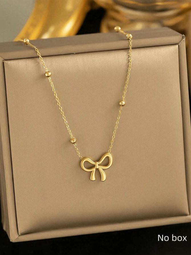 Golden Bow Necklace~ Anti Tarnish
