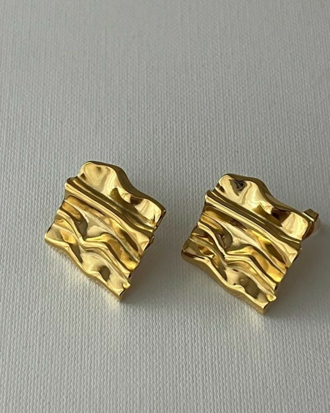 Textured Foil Earrings - Image 2