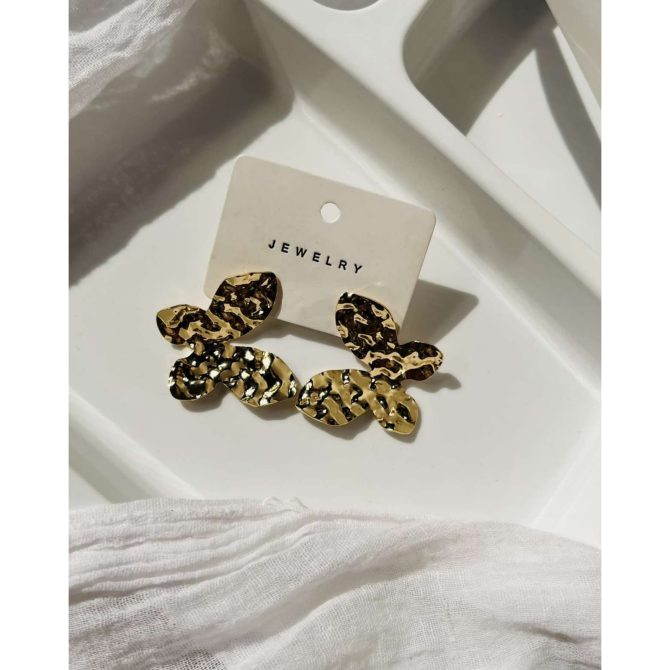 Textured Butterfly Earrings - Image 2
