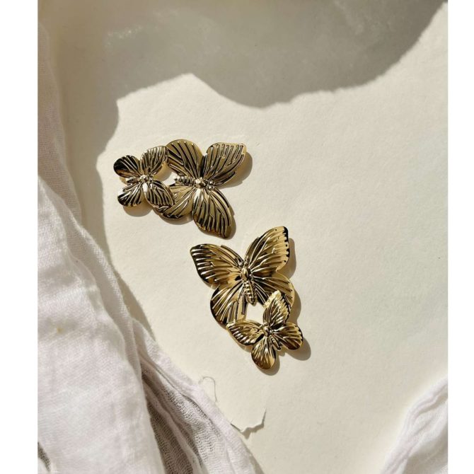 Dual Butterfly Earrings - Image 2