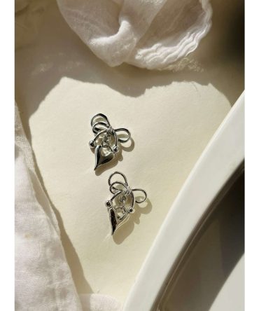 Bow Heart Earrings