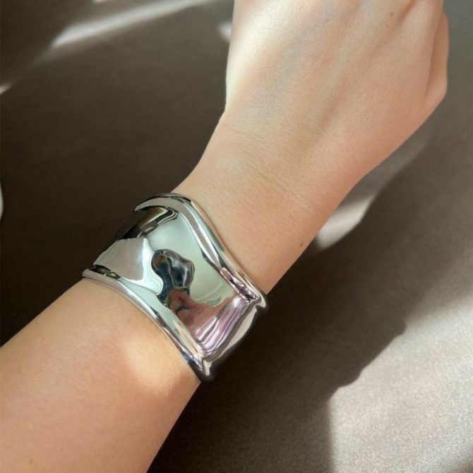 Silver Chunky Bangle - Image 2
