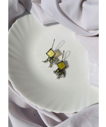 Yellow Pearl Jhumkas