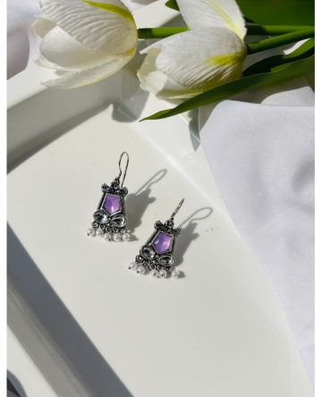 Lilac Pearl Jhumkas