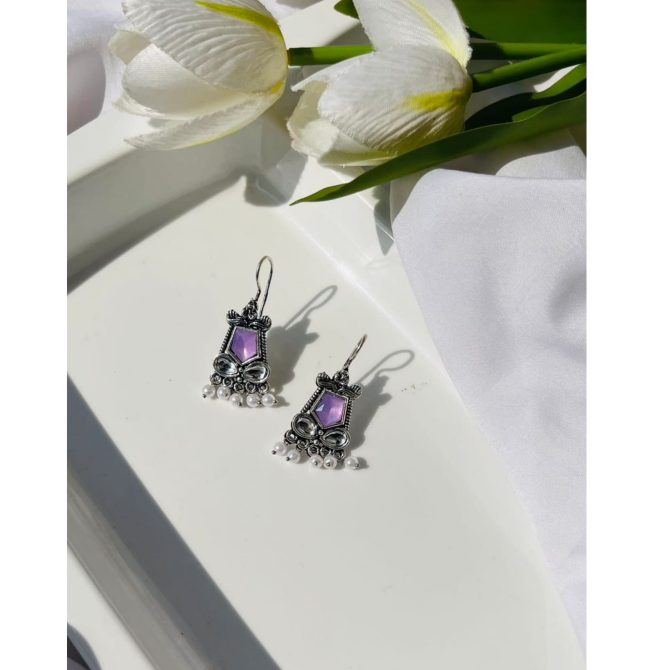 Lilac Pearl Jhumkas
