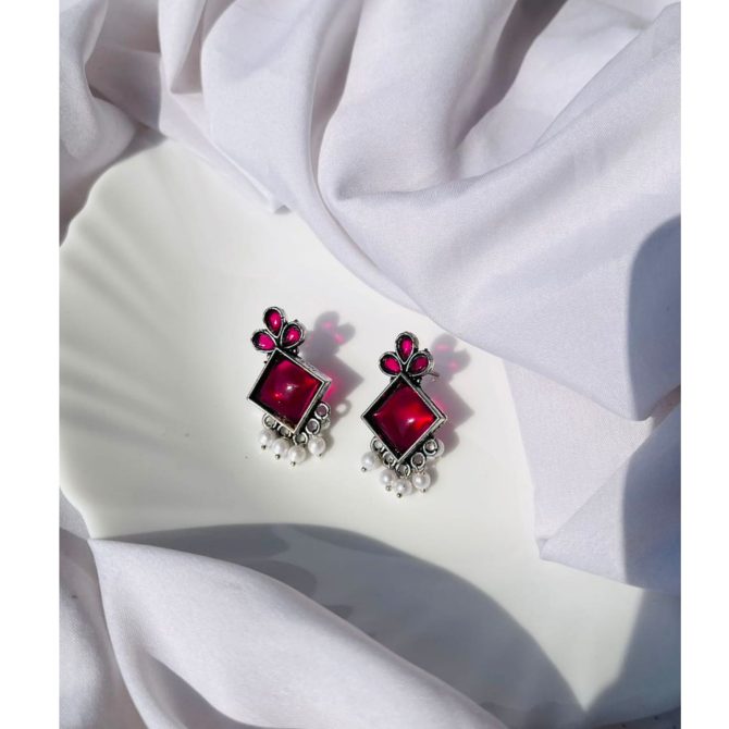 Pink Pearl Jhumkas
