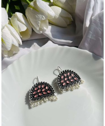 Baby Pink Pearls Jhumkas