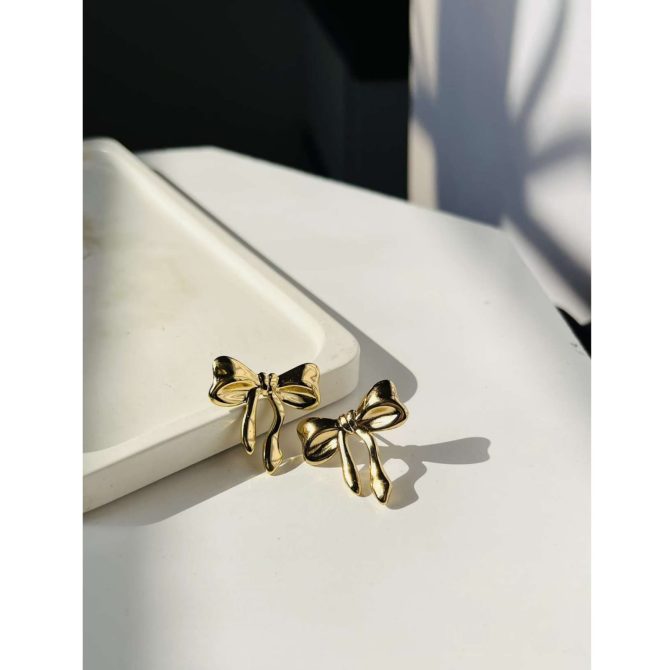 Twisted Bow Earrings~ Anti Tarnish