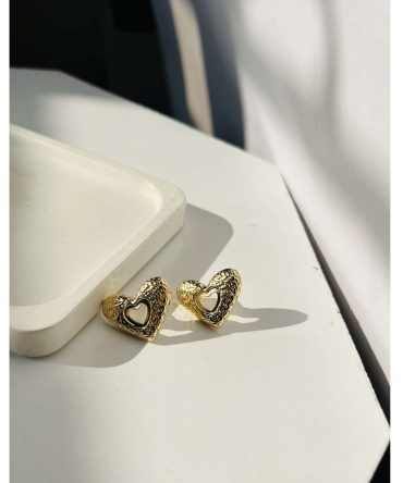 Textured Heart Earrings