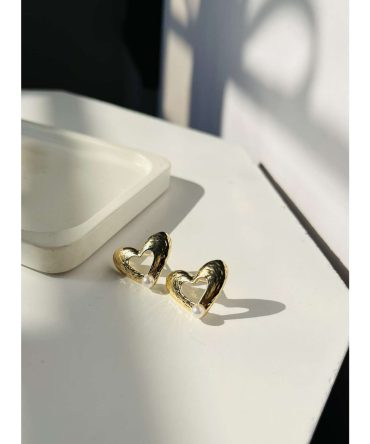 Pearl Heart Earrings