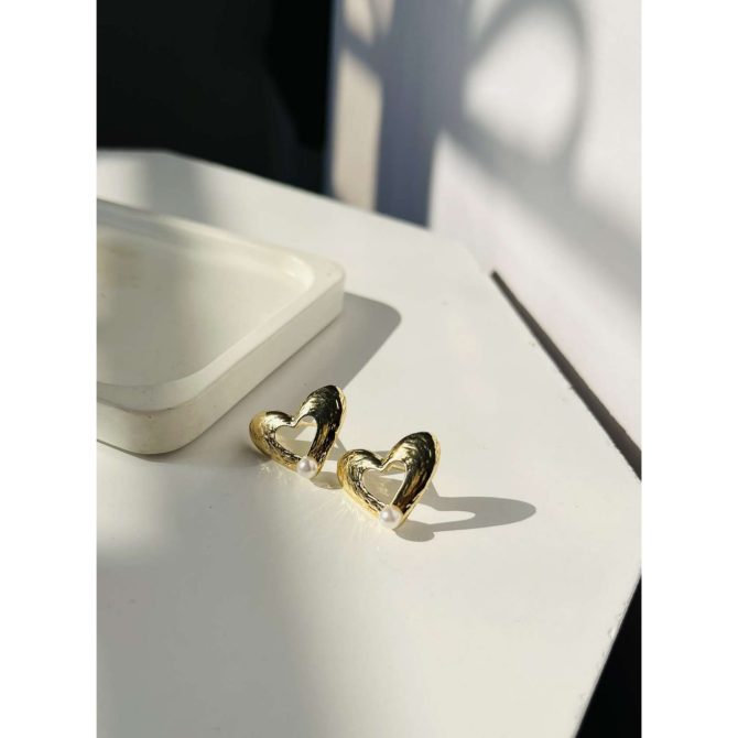 Pearl Heart Earrings