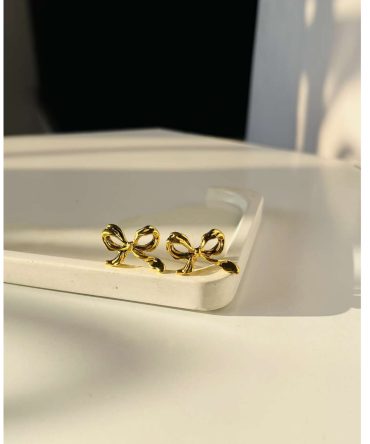 Textured Bow Earrings