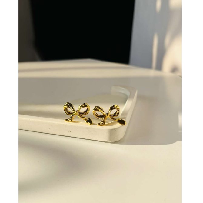 Textured Bow Earrings