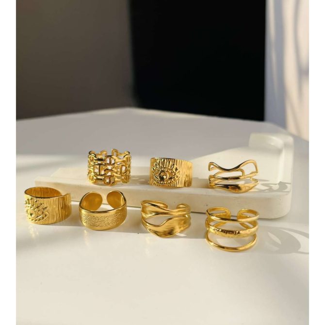 Golden Chunky Rings