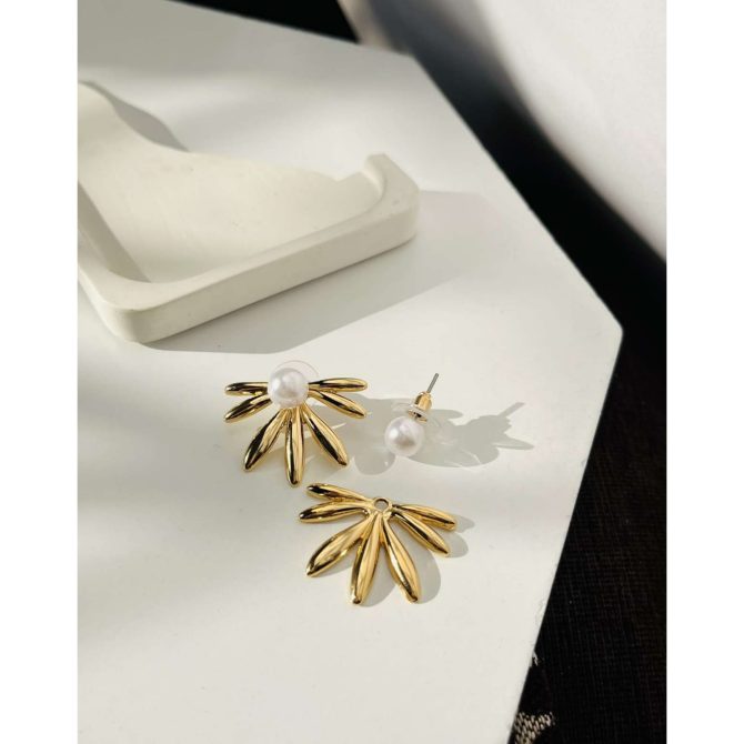 Two Way Floral Pearl Earrings