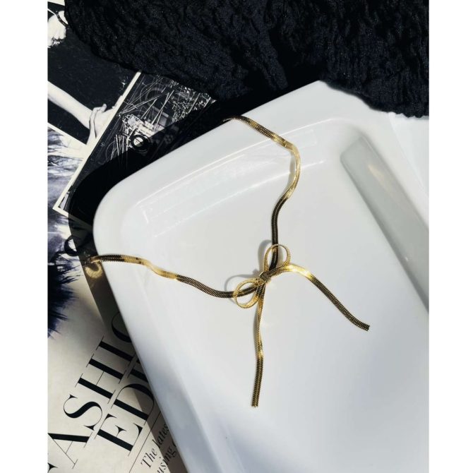 Bow Snake Chain~ Anti Tarnish - Image 2