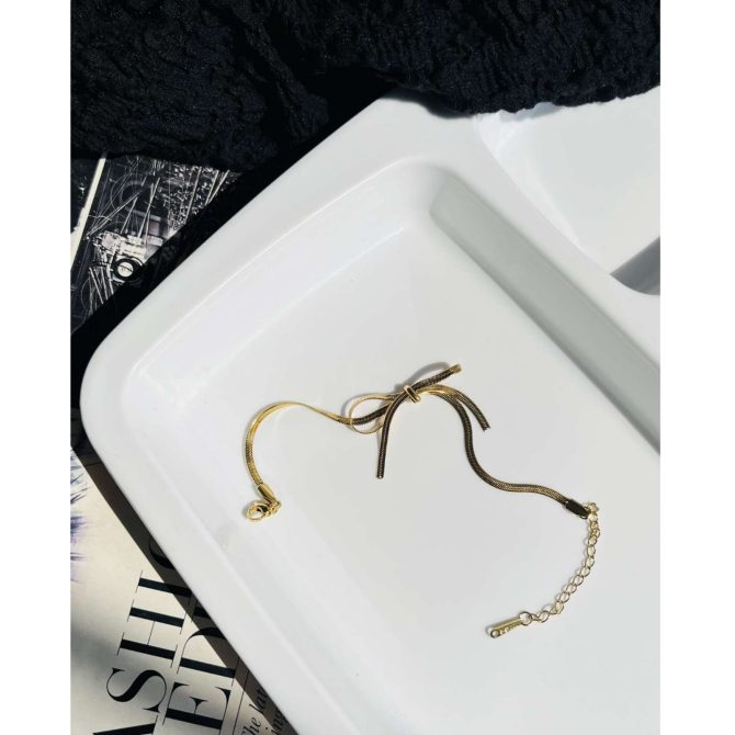 Bow Snake Chain Bracelet~ Anti Tarnish