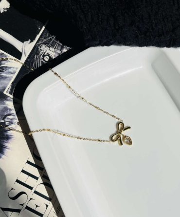 Bow Diamond Necklace~ Anti Tarnish