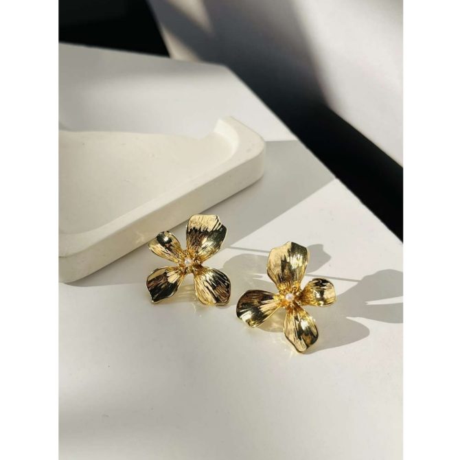 Textured Lily Earrings