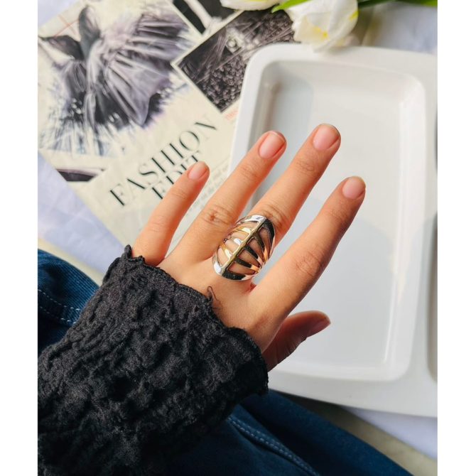 Dual Tone Chunky Ring