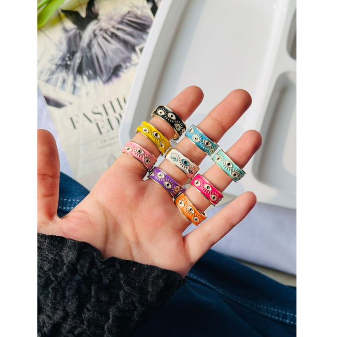 Pastel Evil Eye Ring