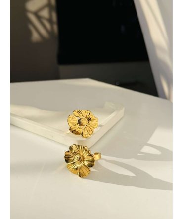 Floral Adjustable Ring~ Anti Tarnish