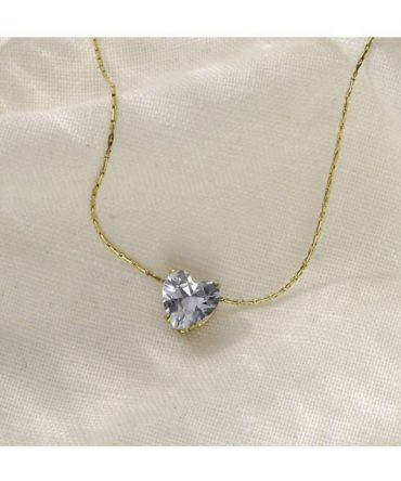 Dainty Heart Diamond Necklace~ Anti Tarnish