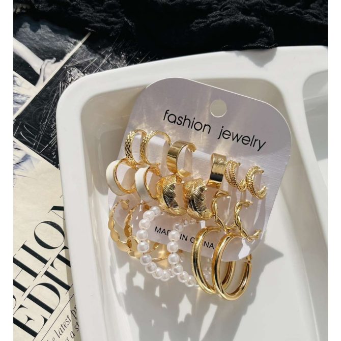 Hailey Hoops Earrings Combo (₹20 Per Pair) - Image 2