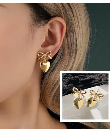 Cute Bow Heart Earrings