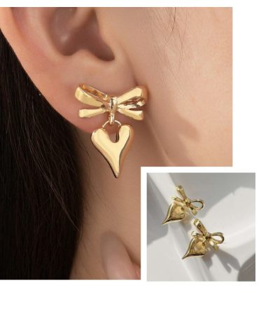 Chic Bow Heart Earrings