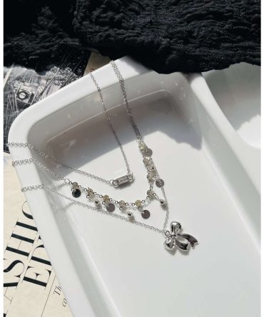 Three Layer Bow Necklace