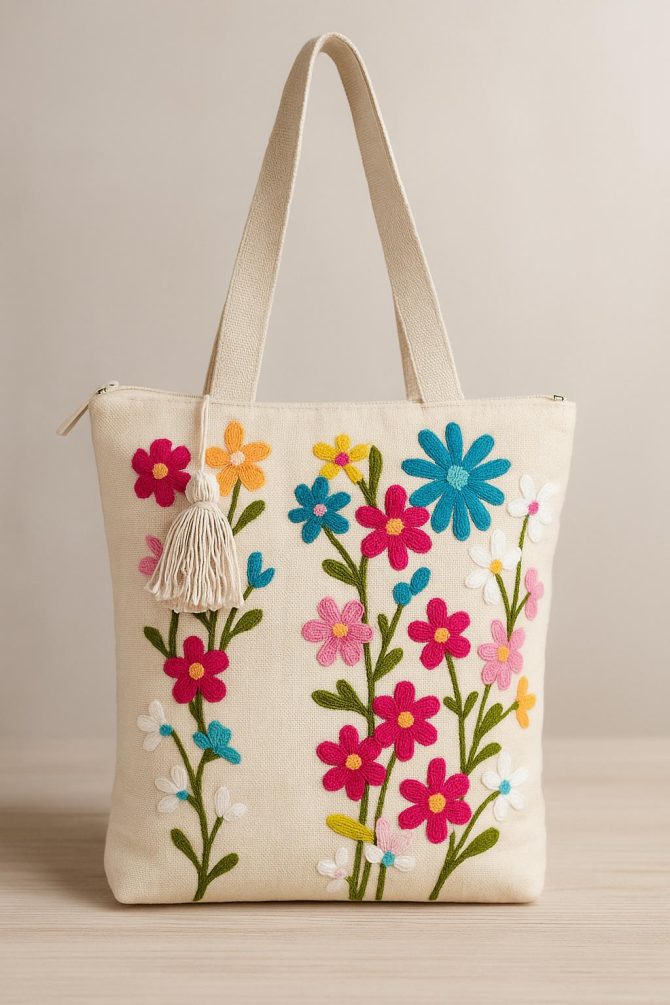 Multicolor Floral Tote Bag