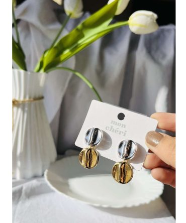 Dual Tone Glossy Earrings